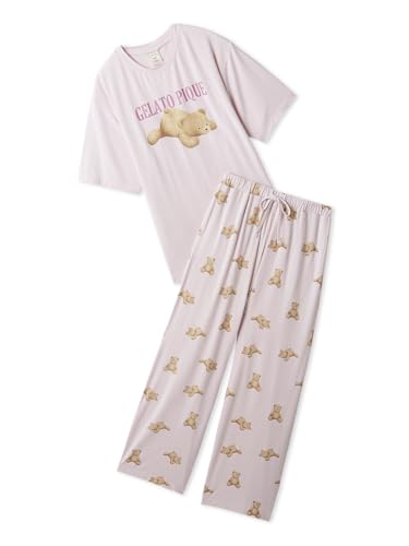 [ジェラート ピケ] 【EC限定】ベアワンポイントTシャツ&ロングパンツセット PWCT252360 レディース