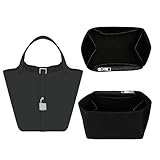 OAikor Organizador de bolsa para Hermes Picotin, divisor de armazenamento leve para bolsa de luxo com 5 bolsos, modelador de bolsa de feltro premium de grande capacidade (picotina 18/preto)