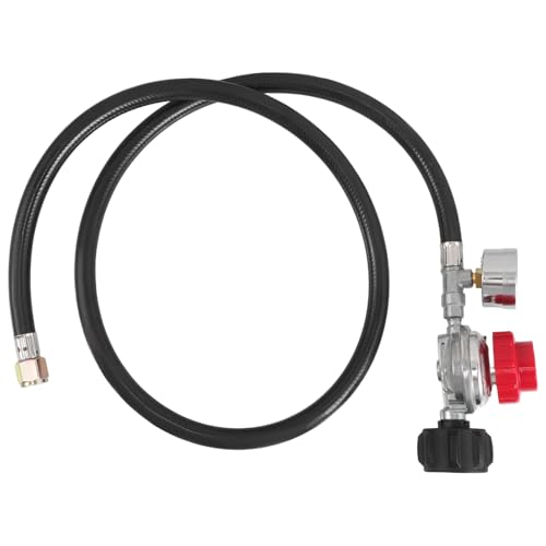 SUPVOX Regulador de Presión Ajustable 0-30 PSI de Hierro Fundido 3/8 con Entrada Qcc1 para Parrillas de Barbacoa, Quemadores de Gas y Sistemas de Calefacción, Control Seguro
