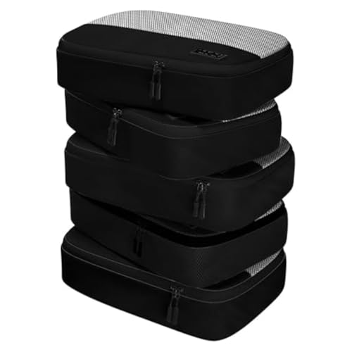 Image of Medium Packing Cubes for Travel - 5pc Packing Cubes for Suitcases - Lightweight Luggage Organizer Bags (Non-Compression)