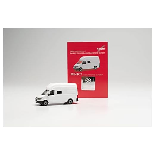 Herpa MiniKit Volkswagen Crafter Grand California Blanco Modelo Coche en Miniatura Pequeño Figura Coleccionable Detalles, Color (013888)