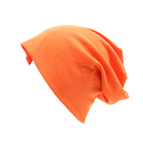 Doovid Slouchy Beanie For Women Men Casual Baggy Beanie Hats Hip-Hop Stretch Hats Cotton Knit Sleep Caps Orange One Size #TOP24