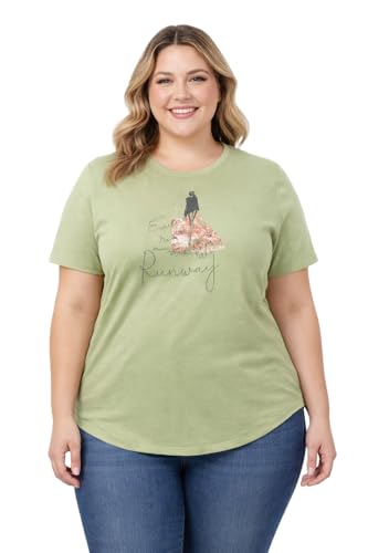 Image of In Love Women's Graphic Printed Cotton Plus Size Longline T-Shirt | Cotton fabric - soft longline T-shirt with easy plus-size fit