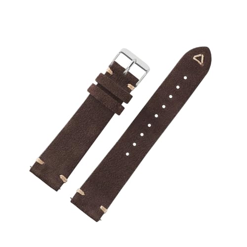 Correa de reloj de cuero de gamuza yingyingjia con banda vintage gris