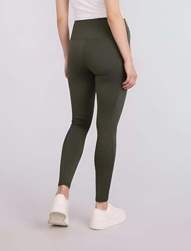Image of Motherhood Maternity Women's Over the Belly Workout Activewear Pregnancy Leggings with Pockets