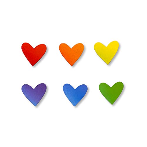 Roeda juego de 6 imanes decorativos corazón multicolor