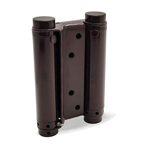 VOLO | Pack of 2 Pieces | Double Action Hinge 4 Inch – Heavy Duty Self Closing Swinging Door Hinge for Saloon Doors and Interior Doors, Mild Steel, Brown Finish