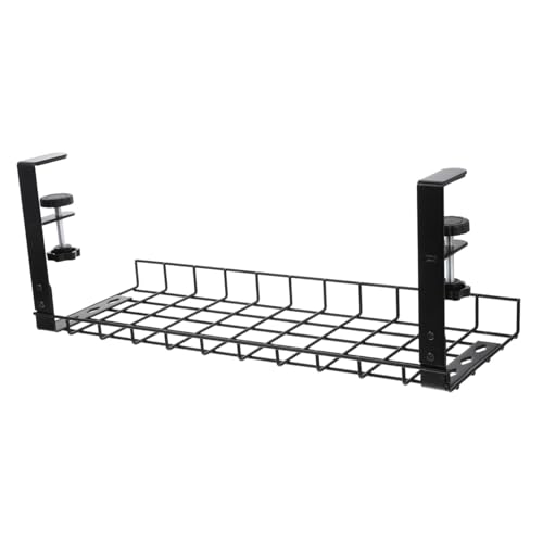 Organizador de Cables Cabilock para Escritorio 500mm Bandeja de Gestión de Cables Sin Taladro Soporte Negro para Cables y Regletas miniatura 1