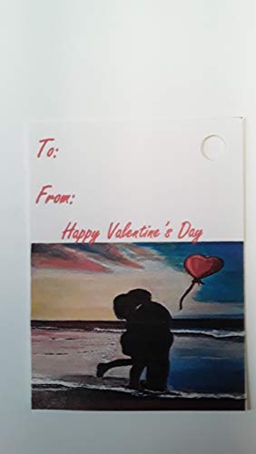 Valentine's Day Gift Tags, Pack of 24, Handmade Original Art, Gift Labels