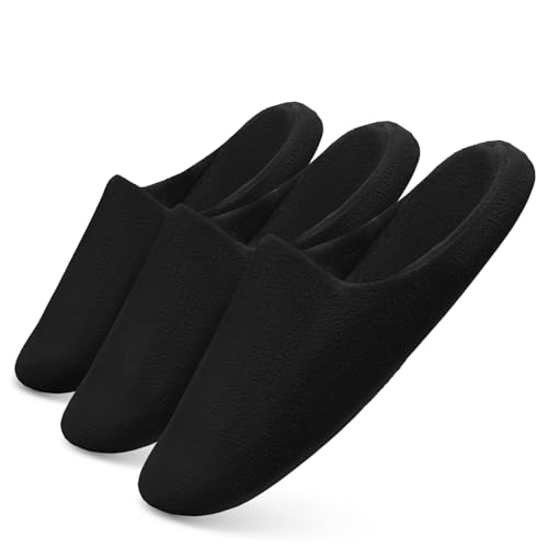 Tlizzz7 3 Pairs Cozy House Slippers - Memory Foam Indoor Bedroom Home Slippers for Women Men, House Slippers for Guests | Short Fuzzy Fluffy House Shoes | Travel Wedding Guest Hotel Spa Slippers |