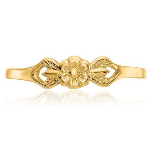 IceCarats 14K Solid Yellow Gold Flower Ring4