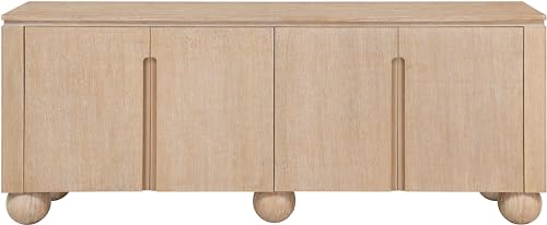 Meridian Furniture 77023Natural Cardiff Collection Modern | Contemporary Sideboard/Buffet with Rich Natural Oak Finish, Solid Wood, Oak Vener, 72" W x 18" D x 29.5" H, Natural - Image 5