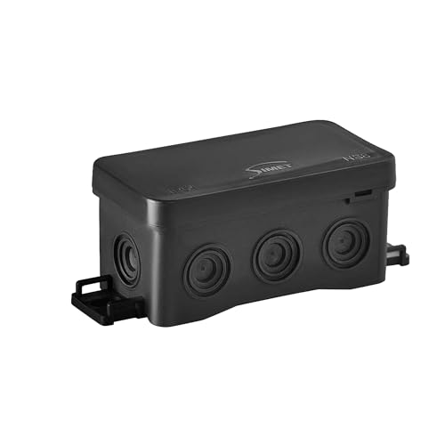 SIMET Wandeinbaudose NS8 FASTBOX&HOOK schwarz, Abmessungen 45 X 85 X 40 mm, halogenfrei, selbstverlöschend, UV, IP54, 180 Stück