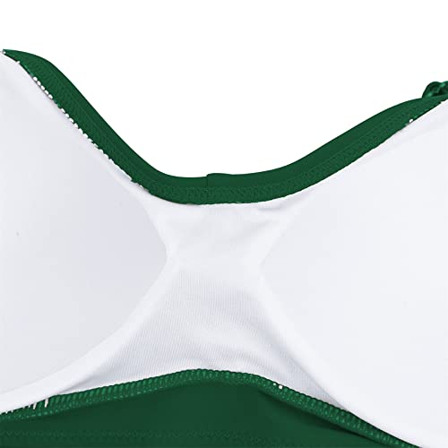 Image of American Trends Women's Two Piece Swimsuits Athletic High Waisted Bathing Suits Halter Sporty Swimming Swimwear for Women Green Print L