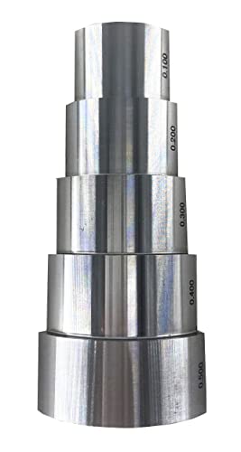 Bloque de calibración ultrasónico de 5 pasos redondo 0.100" 0.200" 0.300" 0.400" 0.500" para medidor de espesor ultrasónico con acero 1018 y diámetro interior de pared de tubería de 1" miniatura 2
