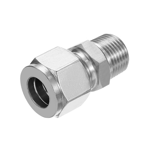 Conector recto 3/8Npt de acero inoxidable 304 con doble férula PATIKIL 2