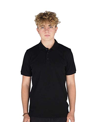 Pierre Cardin Polo en coton de qualité supérieure pour homme - Coupe classique, Noir , L