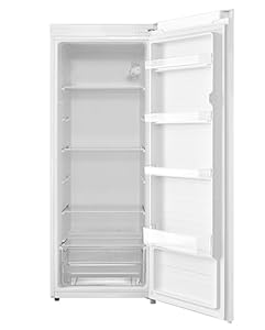 COMFEE' RCD235WH2UK(E) 230L Freestanding Larder Fridge, 55Wx 142H cm, Removable Glass Shelf, Reversible Door Hinge, Adjustable Legs, White