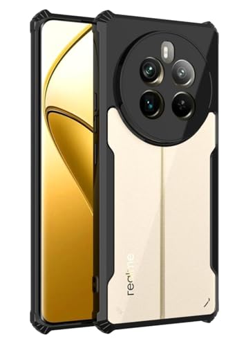Image of Back Cover Clear Eagle Smoke Compatible with Model Realme RMX3870 / P1 5G / 12Plus | Raised Edges I paky |Imported Flexible TPU Bumper Scratch & Camera Protection - Black
