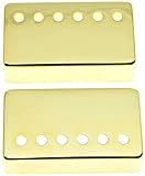 Dopro Conjunto de 2 capas de captador de guitarra de metal Humbucker de latão para captador de 49,2 mm/52 mm, ouro com espaçamento de mastro
