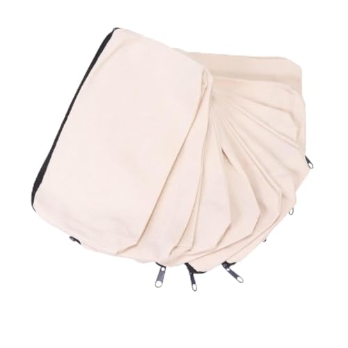 10pezzi Astuccio Cerniera Da Multifunzionale Per Ufficio e Scuola Portaoggetti Per Monete e Piccole Cose Pratico e leggero tela beige