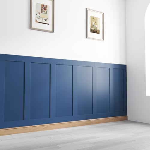 Home Treats Wall Panelling Kit Shaker Style 3D Panel Kit | Paintable MDF Wood Wall Mounting Slats Extending 6 Slats 90 x 9.7 x 0.9 cm