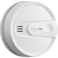 X-Sense Detector de Humo, Alarma contra Incendios con 10 Años de Batería, Indicador LED y Alarma de 85 dB, Certificada CE, TÜV y EN14604, 1 Pieza