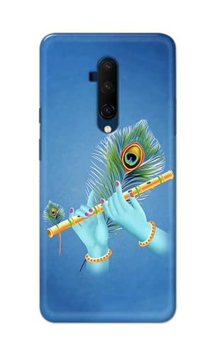 Image of PRINTFIDAA Printed Hard Back Cover Case for OnePlus 7T Pro | OnePlus 7 Pro Back Cover (Flute in Krishna Hands) -112