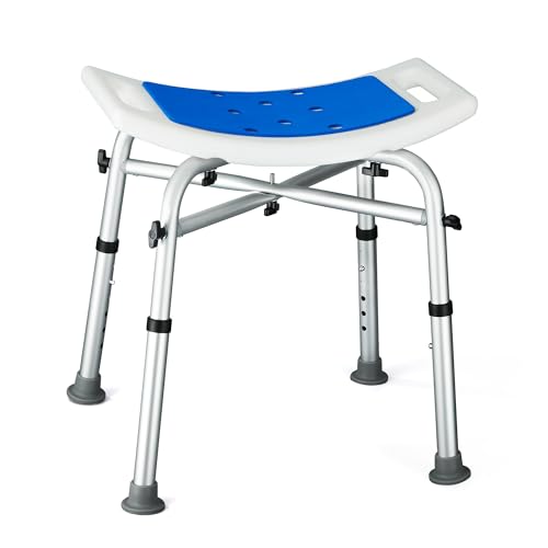 Modundry Tabouret de Douche Hauteur Réglable Chaise de Salle de Bain Antidérapant Charge 180 kg Siège de Douche Aluminium, Aide à la Douche pour Personnes...