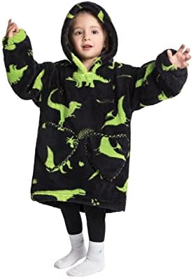 Wearable Blanket Hoodie for Kids Toddlers Super Warm Cozy Oversized Hooded Blanket Sweatshirt with Pocket for Little Girls Boys