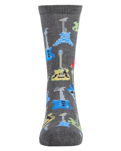 MeMoi Boys' Guitar Rayon from Rayan Blend Crew Socks4