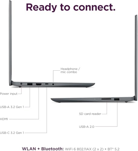 Image of Lenovo Ideapad 1i 14 inch Laptop (4GB RAM, 320GB Storage (256GB SSD + 64GB eMMC), Intel Dual-Core) for Business, Student, Home, Webcam, Anti-Glare, Wi-Fi 6, Type-C, Win 11 Home in S Mode