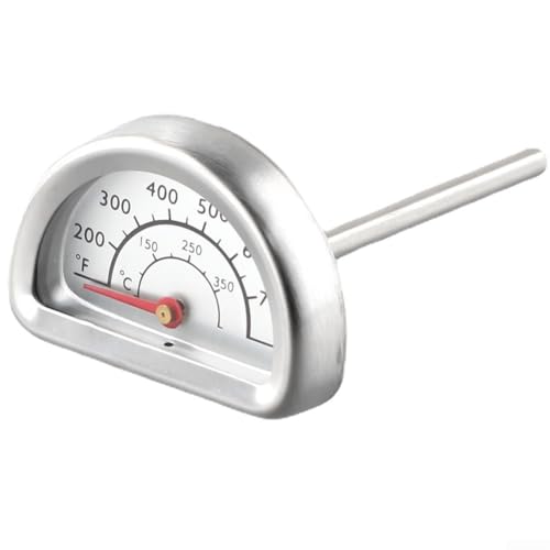 Bimetall-Thermometer aus Edelstahl mit Dual-Celsius- und Fahrenheit-Skala, Metallkonstruktion für effiziente Wärmeleitfähigkeit für Grill und Ofen Bimetall-Thermometer aus Edelstahl mit Dual-Celsius- und Fahrenheit-Skala, Metallkonstruktion für effiziente Wärmeleitfähigkeit für Grill und Ofen