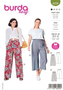 Style Sewing Pattern B6229 Misses’ Pull-On Trousers in Two Lengths
