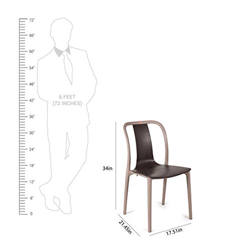 Image of CELLO Cheer Chair Set Pack of 2 - Brown, Grey | Strong and Durable | Easy to Clean | Chair for Living Room, Bed Room, Kitchen, Office Room, Outdoor | 3 Years Warranty