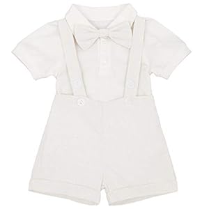 Baby Boys Formal Suit Gentleman Bowtie Romper Suspenders Shorts Wedding Tuxedo Outfit Cake Smash Christening Clothes