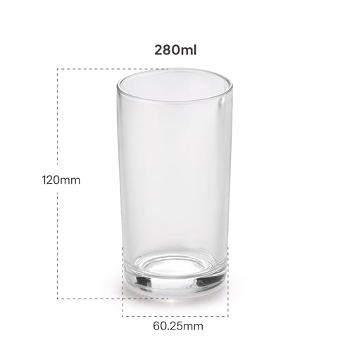 Image of CELLO Liberty Hi-Ball Glass Set of 6 Pcs 280ml, Transparent | Freezer & Fridge Safe, Leadfree Dishwasher Safe Toughened Crystal Clear Glasses Set for Drinking Water Juice Milk Cocktail Mocktail Soda