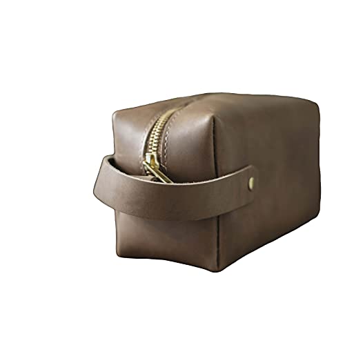 Leather Personalized Dopp Kit l Leather Travel Case l Personalized Menâ€™s Toiletry Bag l Initial Bag l Travel Accessories-Personalized Bag Is Carry On Approved
