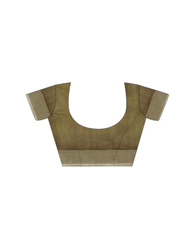 Image of Satrani Women's Linen Printed & Zari Border Ready To Wear One Minute Pre Pleated Readymade Saree with Unstitched Blouse Piece