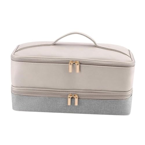 Trousse de transport double couche pour outils de coiffure et brosse