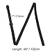 Wisdompro Sleeping Bag Strap, 2 Pack of Heavy Duty Utility Straps for Backpacking, Sleeping Bag Compression, Luggage, Camping, Hiking with Plastic Buckle - 48 inch, Black