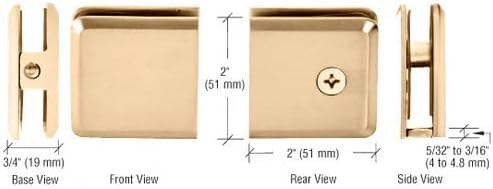 Miniatura 5 de CRL Agujero de latón satinado en estilo de vidrio biselado abrazadera de montaje en pared