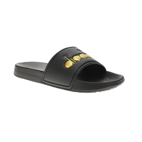 Diadora Mens Serifos Lux Slide Casual Sandals Casual - Black, Gold2