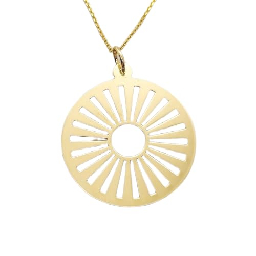 Collier pendentif soleil en argent 925 doré LKBEADS maille élégante