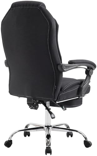 Sedia da ufficio Castle rivestimento in tessuto I Sedia da scrivania con poggiapiedi I Portata fino a 130 kg, Colore:nero - Sedia gaming - Immagine 6