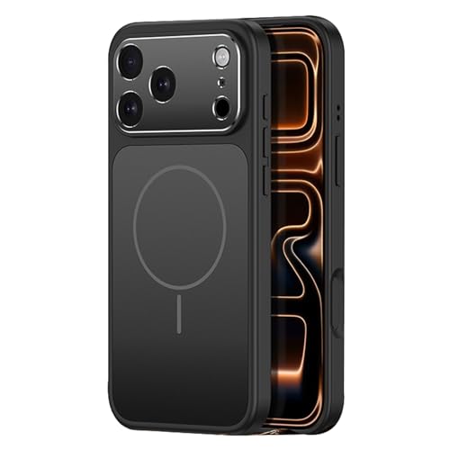 For iPhone 17/17 Pro/17 Pro Max用マグネット式ケース、スリムで傷防止のフロスト加工電話ケース、オールインクルーシブのメタルレンズ保護カバー付き
