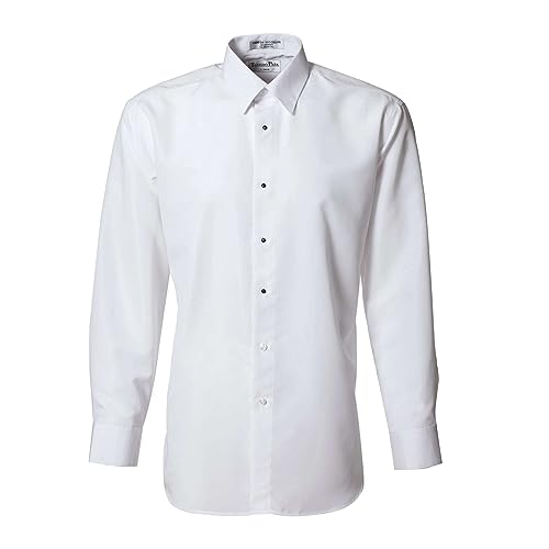 Tux Park Men's Slim Fit Microfiber Tuxedo Shirt in White Black and Ivory4