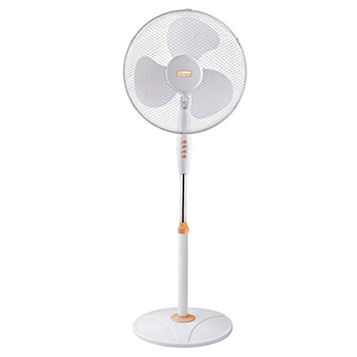 VINCO Ventilatore A Piantana Bianco Base Tonda Diametro 40 Cm 45 W 165 Cm 70708