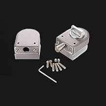 Glass Door Lock, Stainless Steel 8-12mm Glass Door NO Drill Anti-Theft Security Lock for Home Office Latch Lock for Double-Door with Single knob
