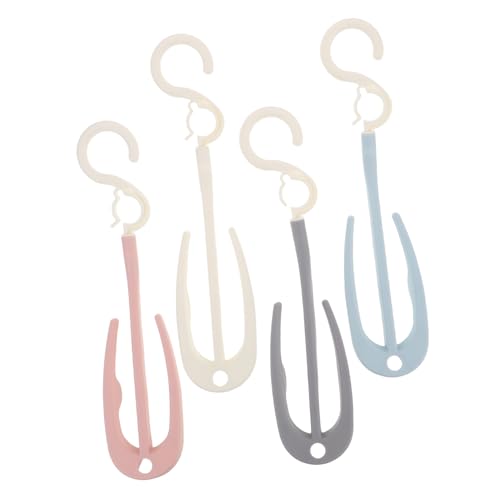 Healifty 4pcs Plastic Drying Shoe Rack Stackable Hanger for Home Storage Portable Organizer Space Saving White Grey Light Blue Light Pink